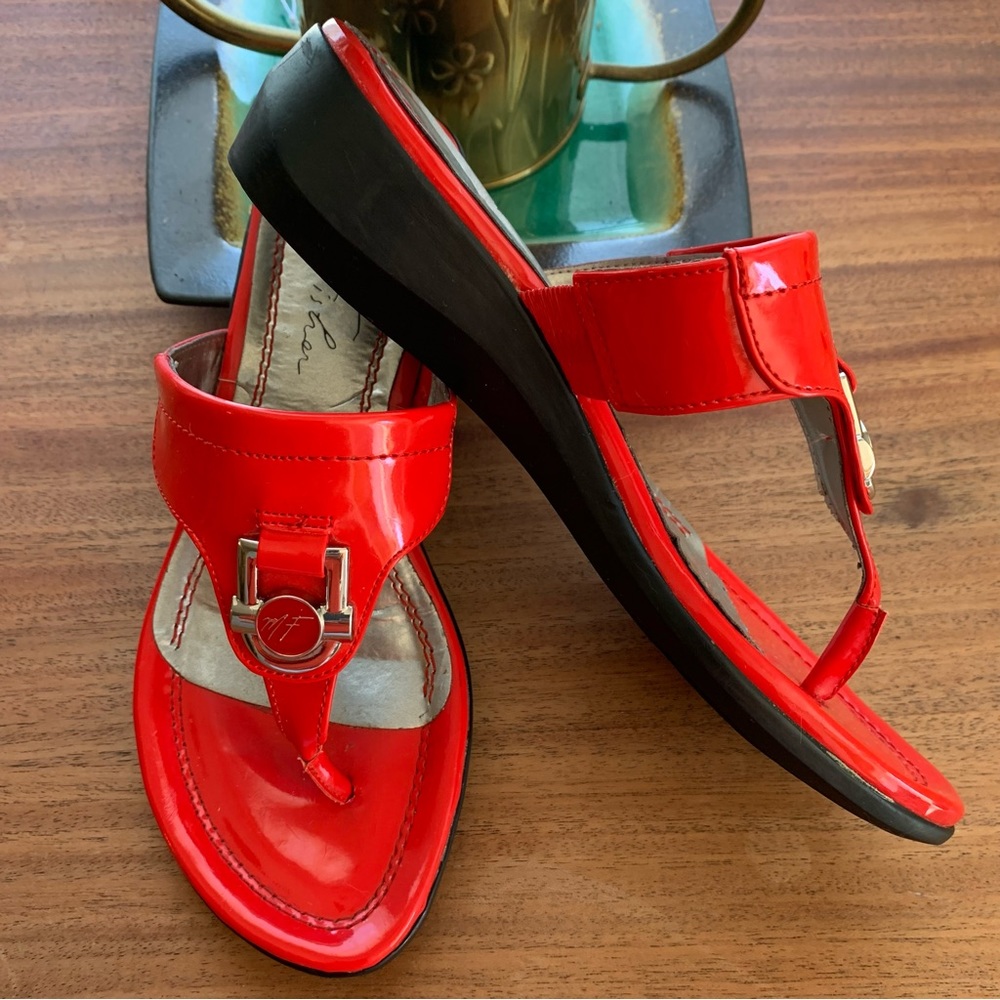Vintage Mark Fischer red patent sandals